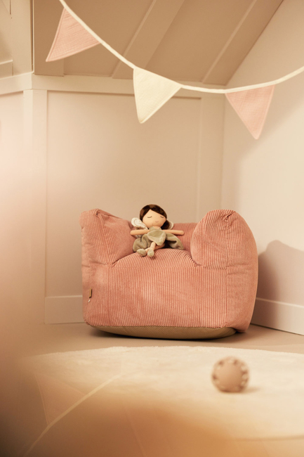 Jollein Sækkestol Kraftig Fløjl, Wild Rose