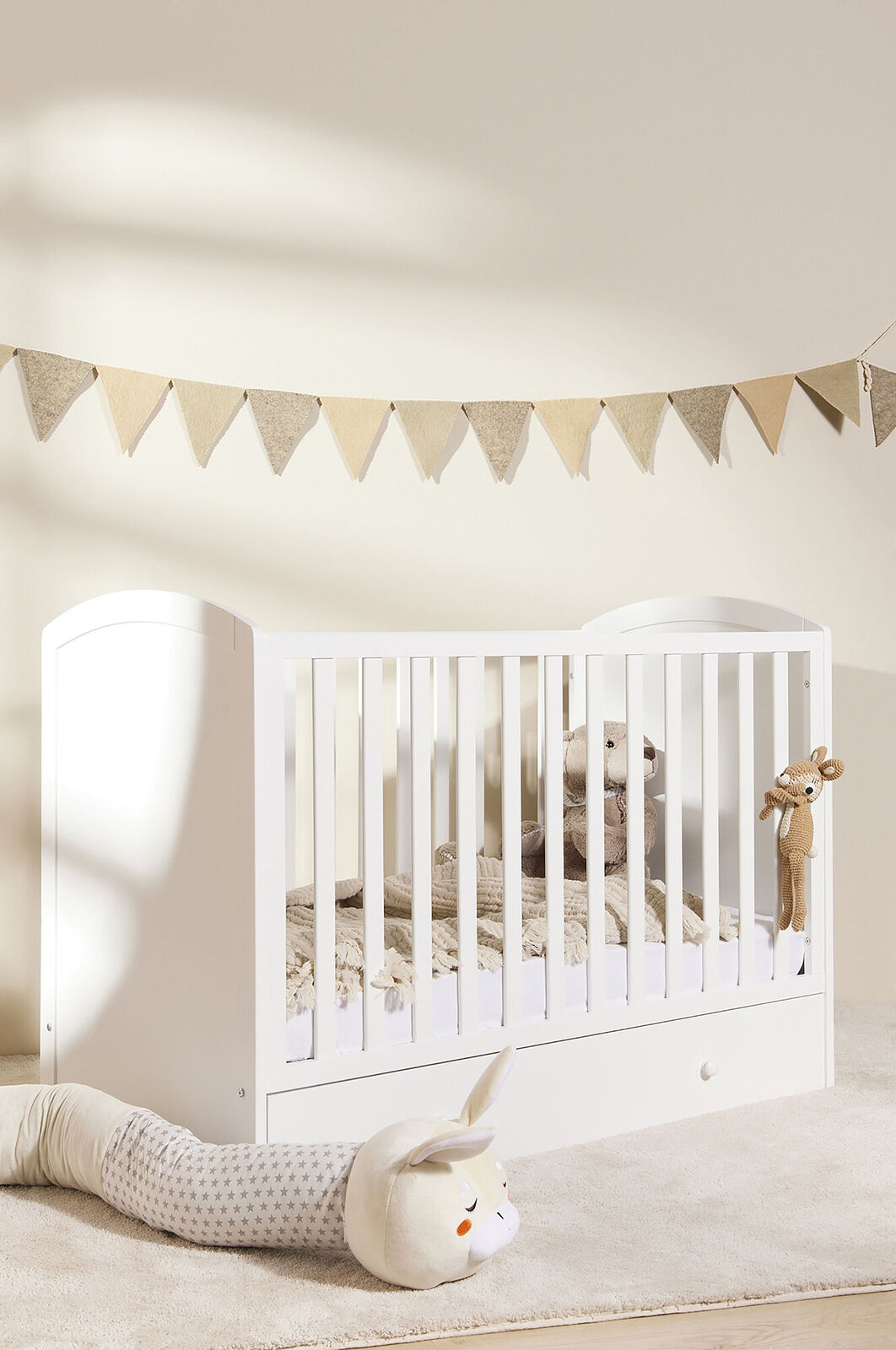 JLY Tremmeseng m. Sengeskuffer, 124x60x90, Hvid