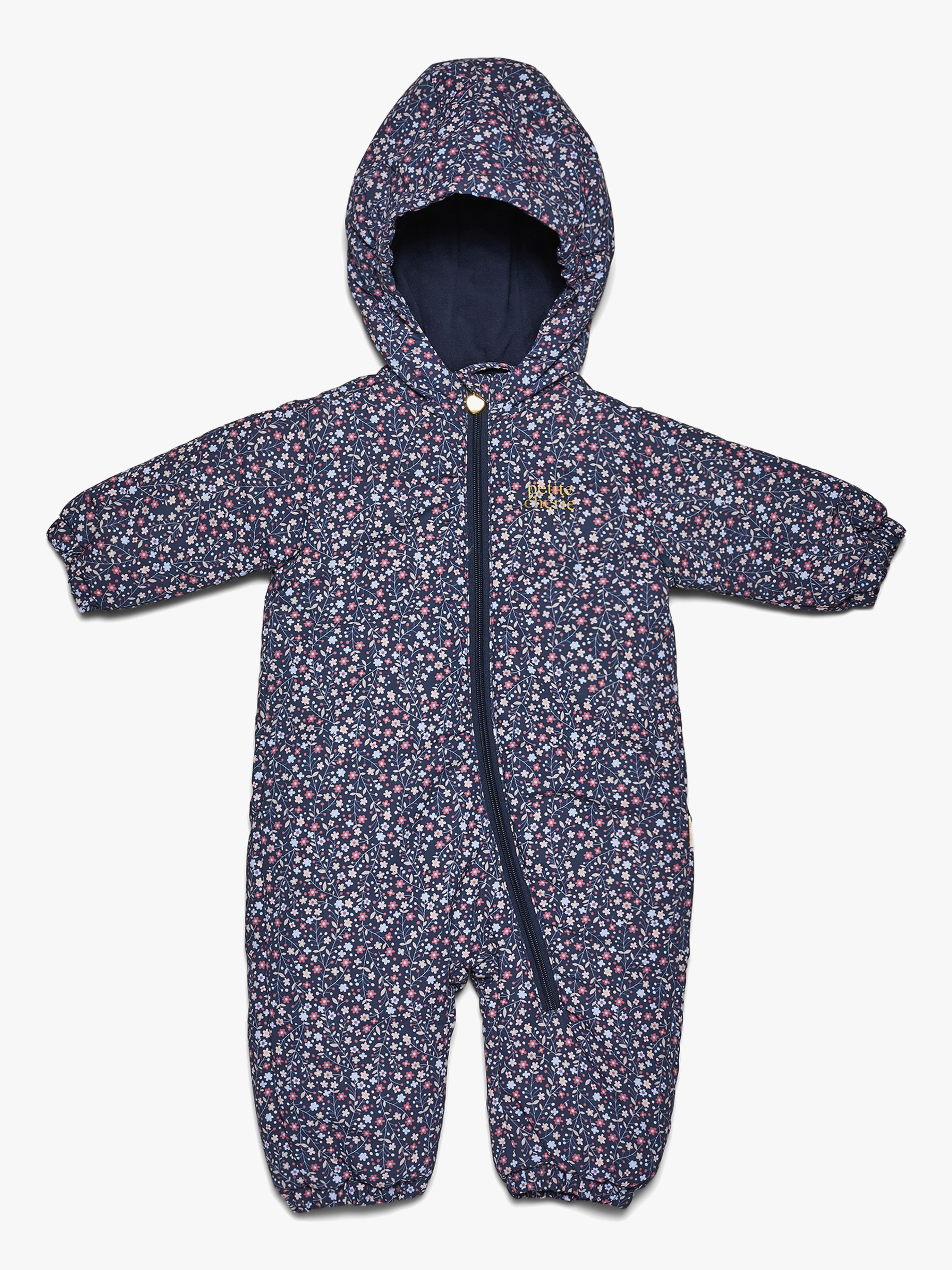 Petite Chérie Atelier Gisele Babyflyverdragt, Navy Small Flower, 86