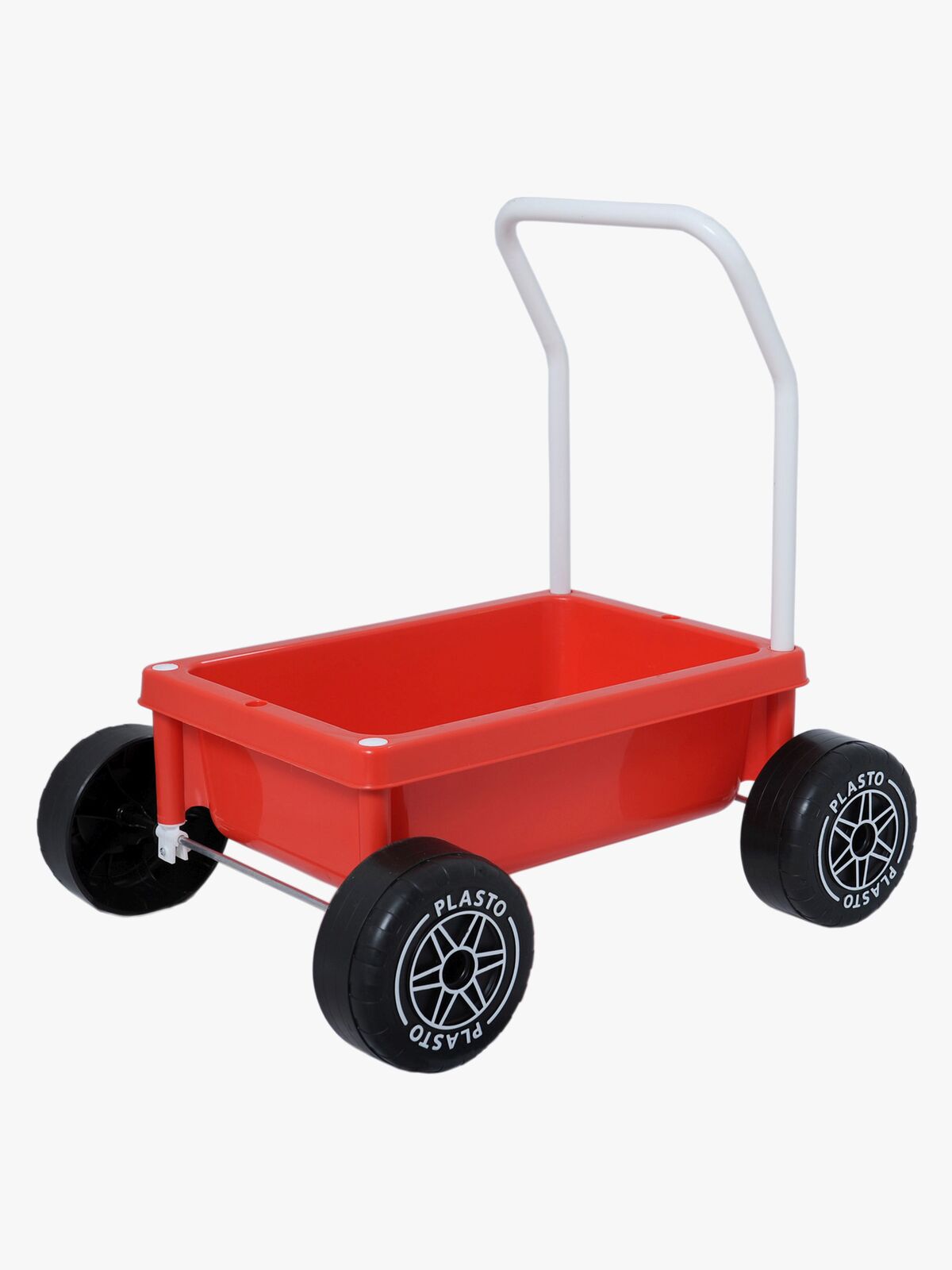 Plasto Gåvogn med Lydsvag Hjul, Rød