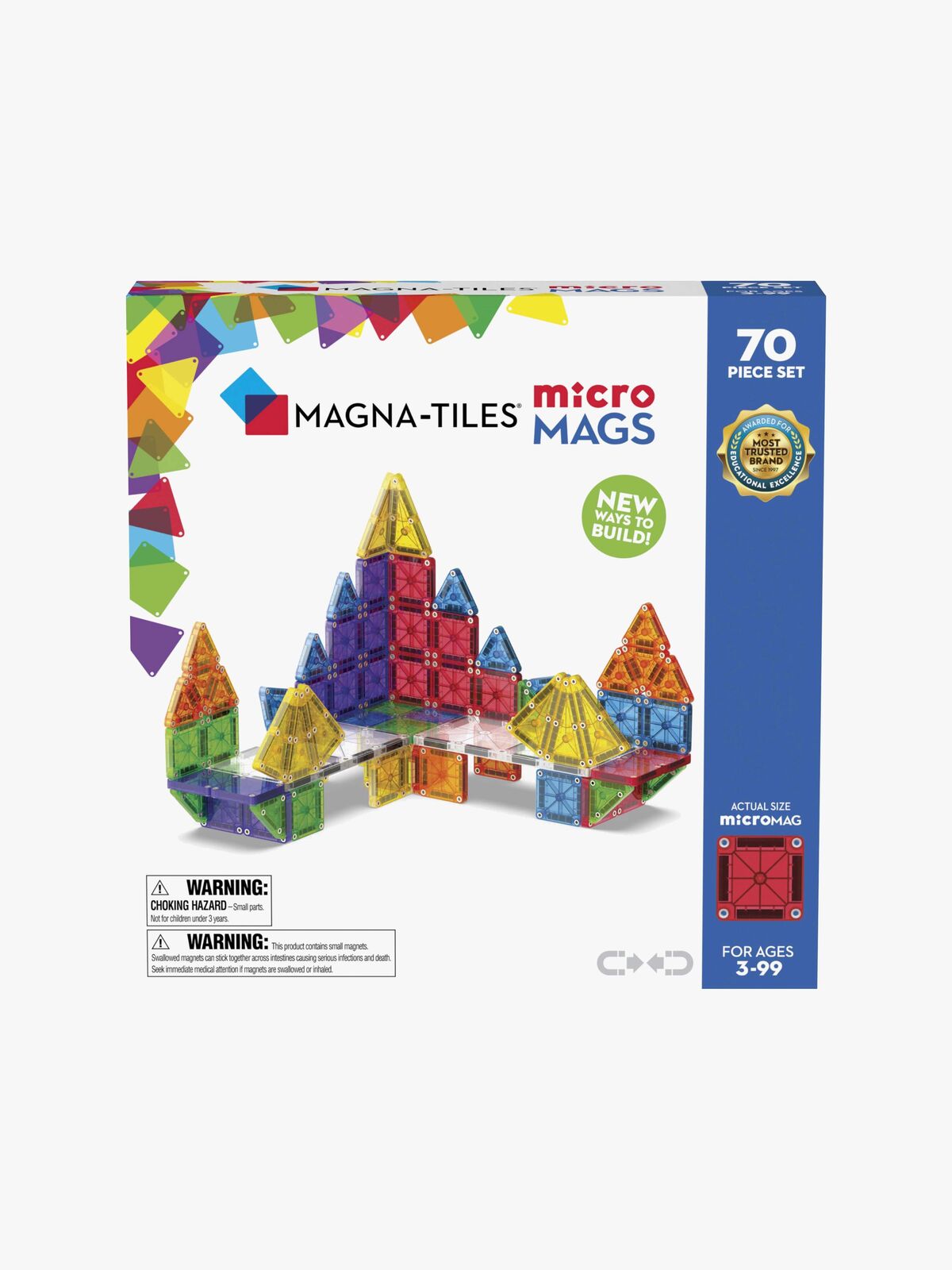 MAGNA-TILES MicroMAGS Byggesæt 70 Dele