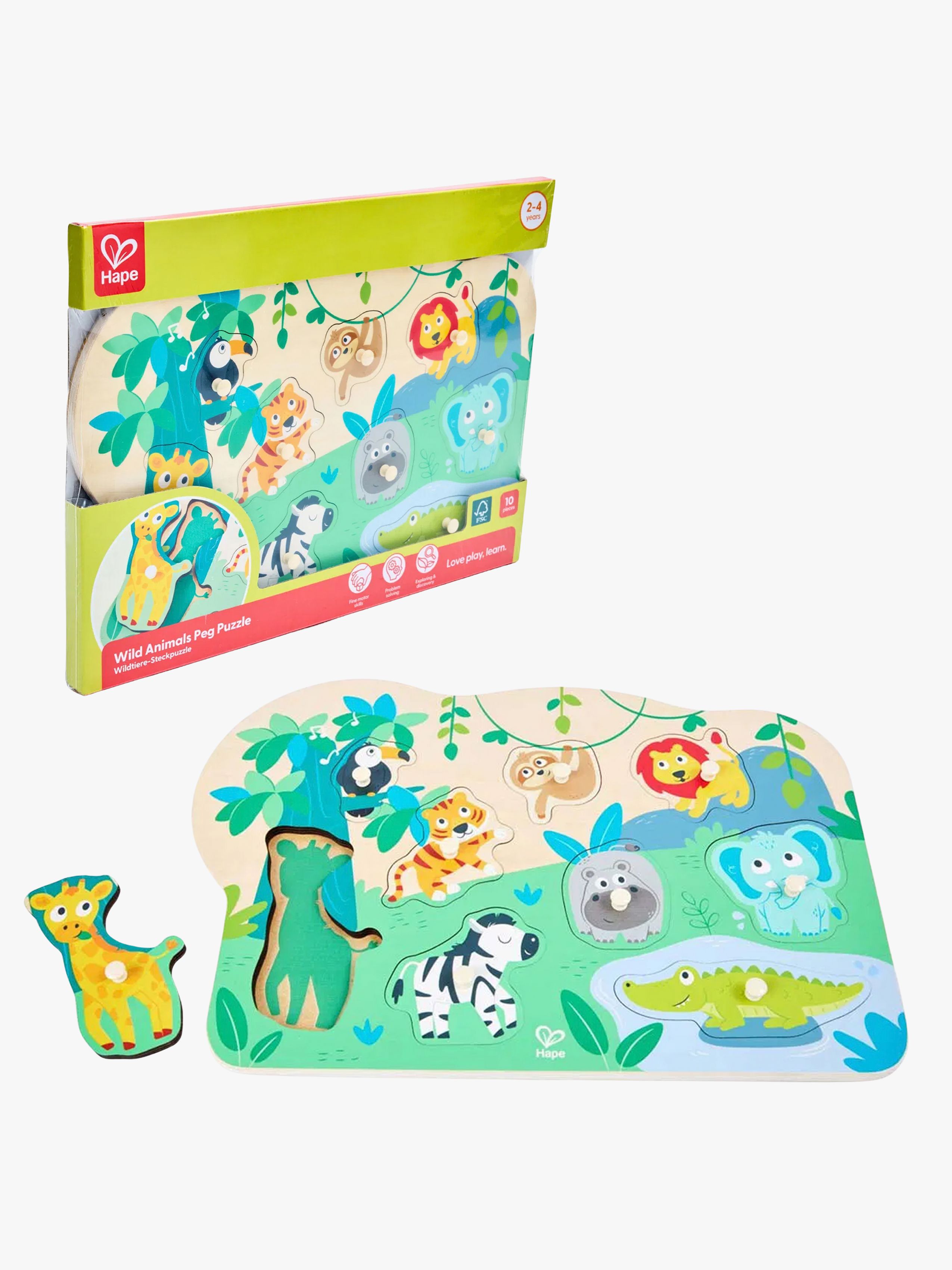 Hape Knoppuslespil Vilde Dyr 10 Brikker