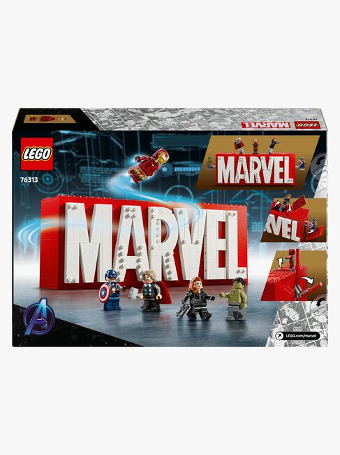 LEGO Super Heroes 76313 MARVEL-logo og minifigurer
