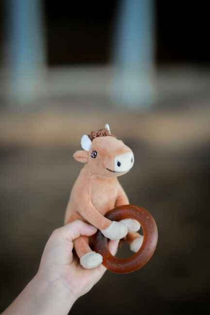 Mor Muh og Krage Bidelegetøj med Naturgummiring