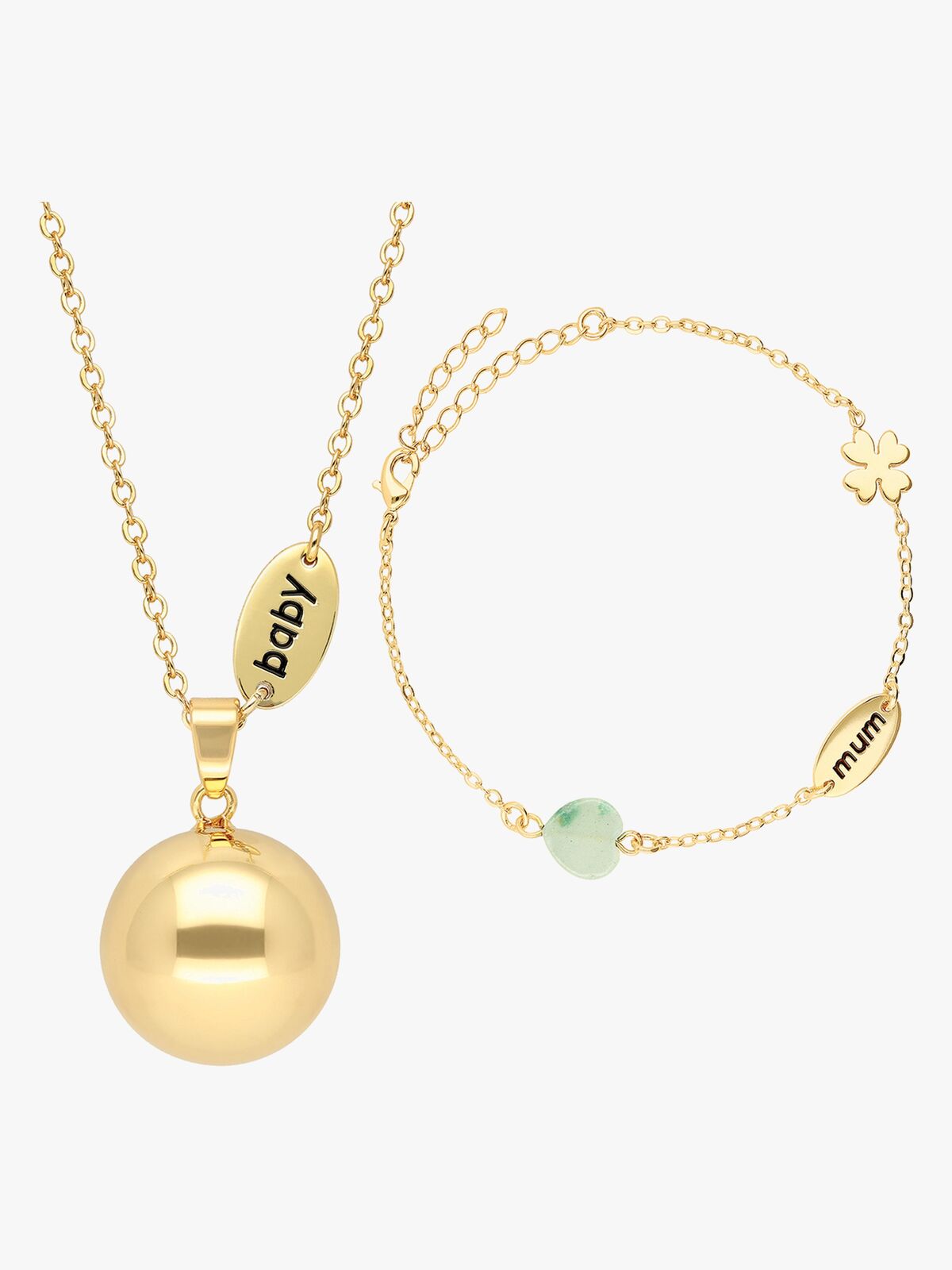 Bola Barselssmykke med Armbånd Baby/Mum, Guldfarvet