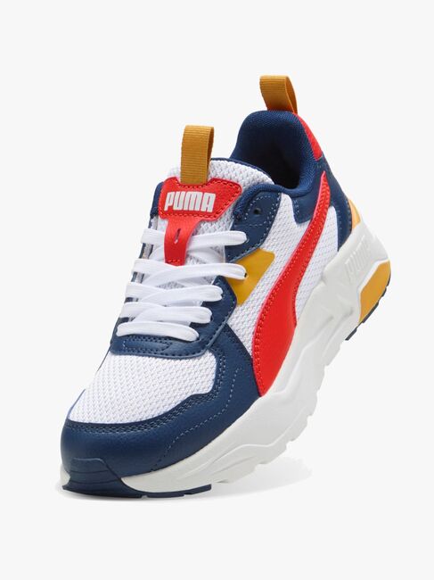 Puma Trinity Lite Jr Sneakers, White/Fierce Red/Persian Blue