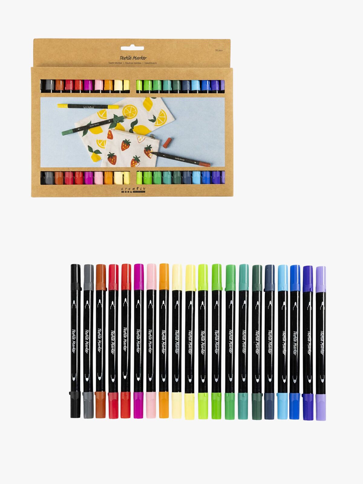 Creativ Company Tekstiltuscher Standardfarver 20 Stk.