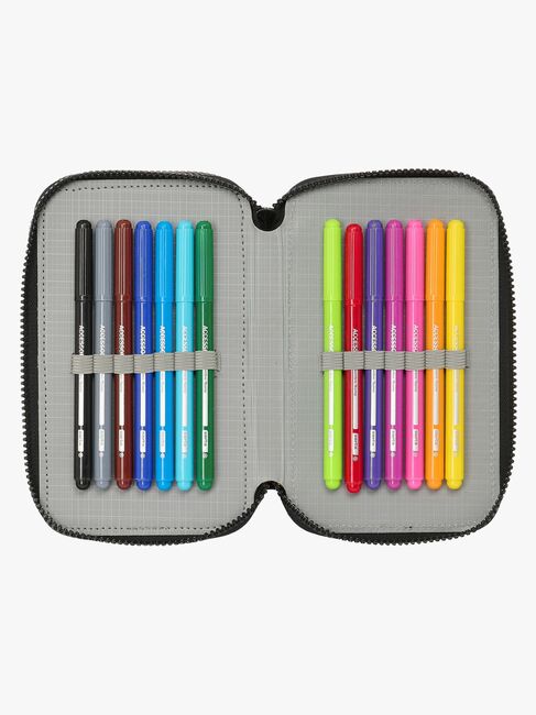 Ninja Turtles Tredelt Penalhus, Grå/Sort