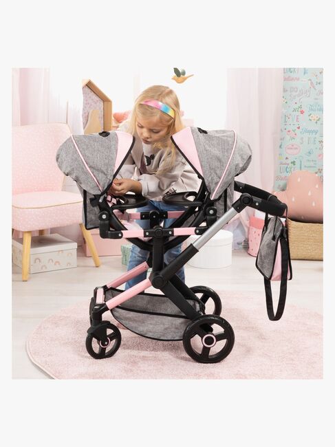 Bayer Design Xeo Twin Tvillingedukkevogn, Grå