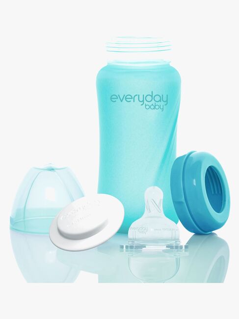 Everyday Baby Varmeindikator Sutteflaske Glas 240 ml, Turkis