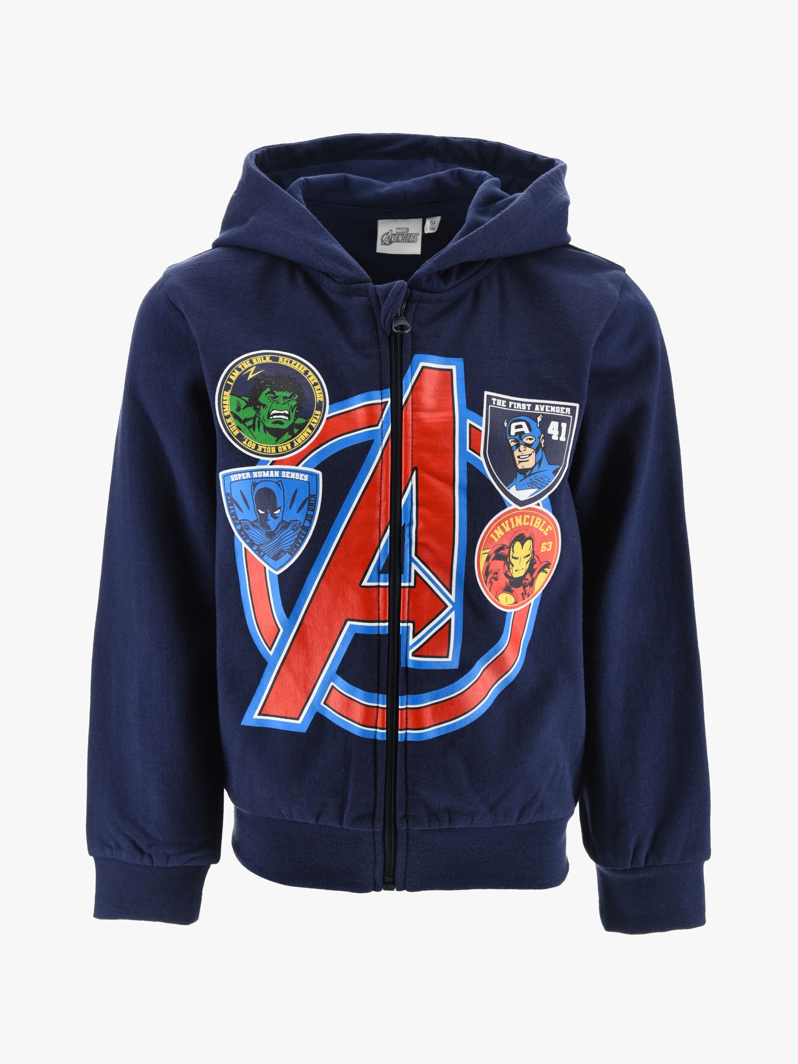 Marvel Avengers Zip Hoodie, Navy, 128-134