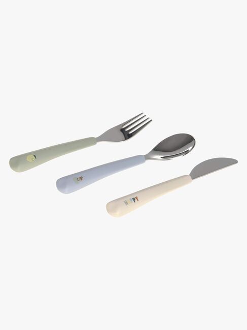 Lässig Bestik med Silikone-greb 3-pak, Happy Fruit Lemon