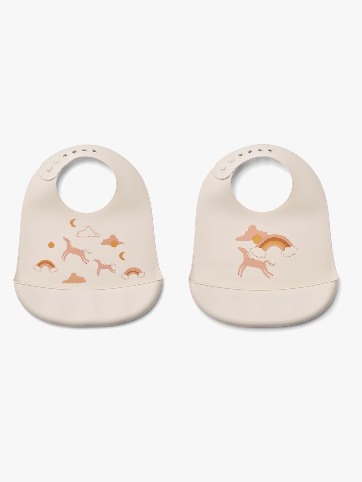 LIEWOOD Tilda Hagesmæk med Tryk 2-pak, Dream/Ecru