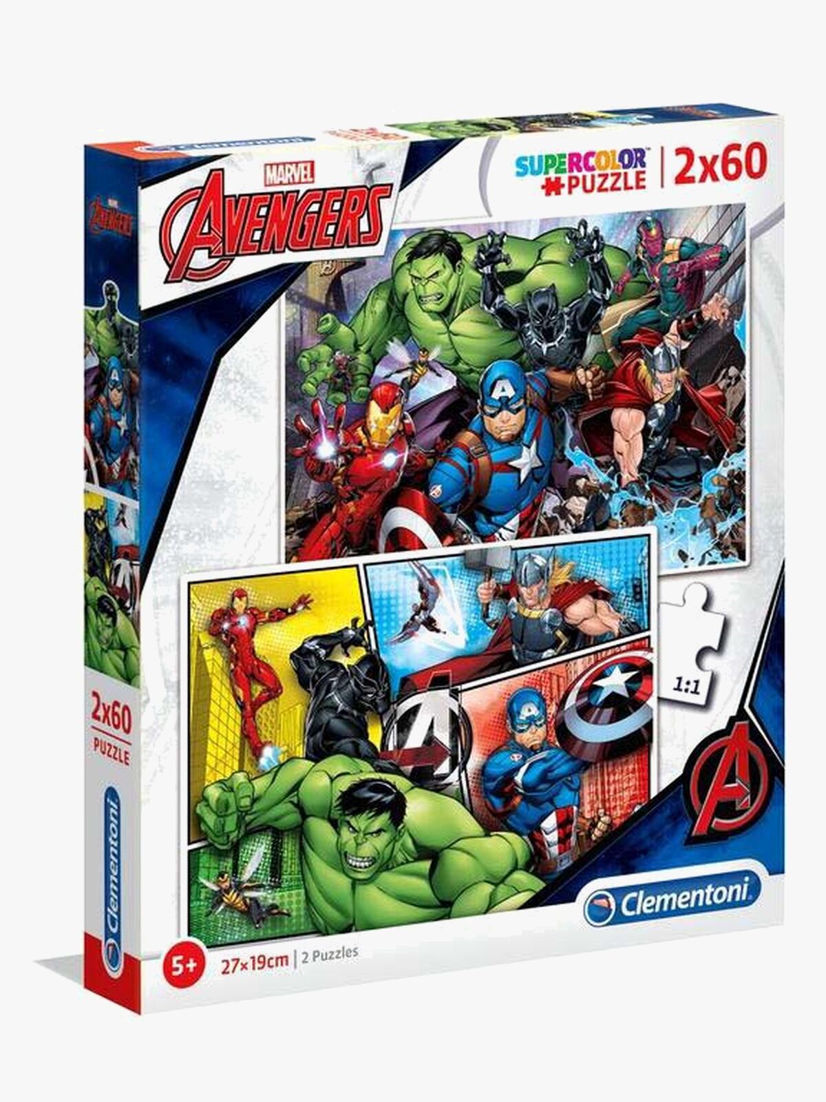 Marvel Avengers Puslespil 2x60 Brikker