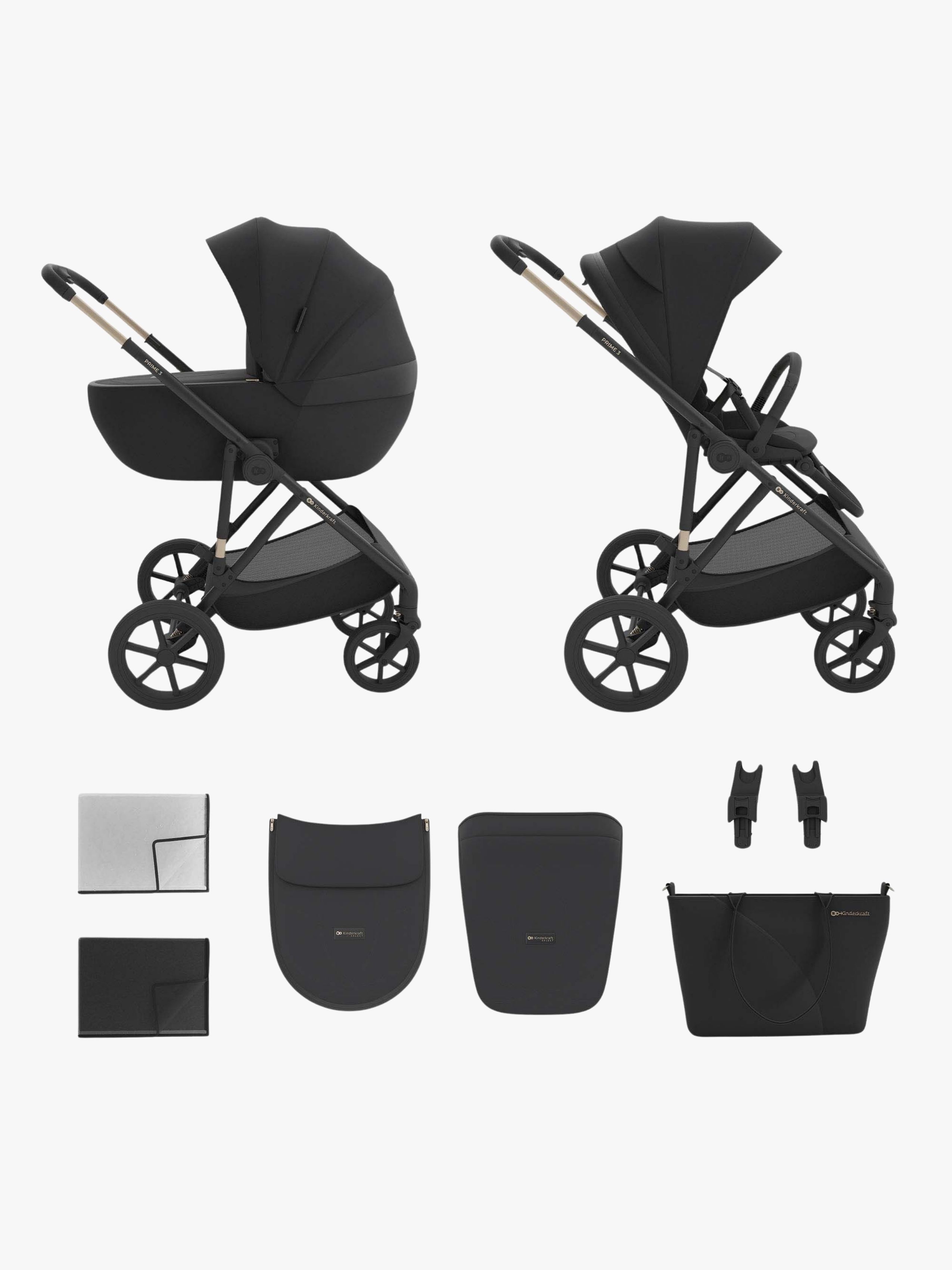 Kinderkraft Prime 3 2-i-1 Duovogn, Venezian Black