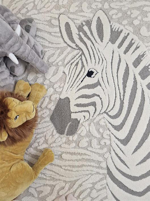 KMCarpets Gulvtæppe Zebra 120x170, Creme