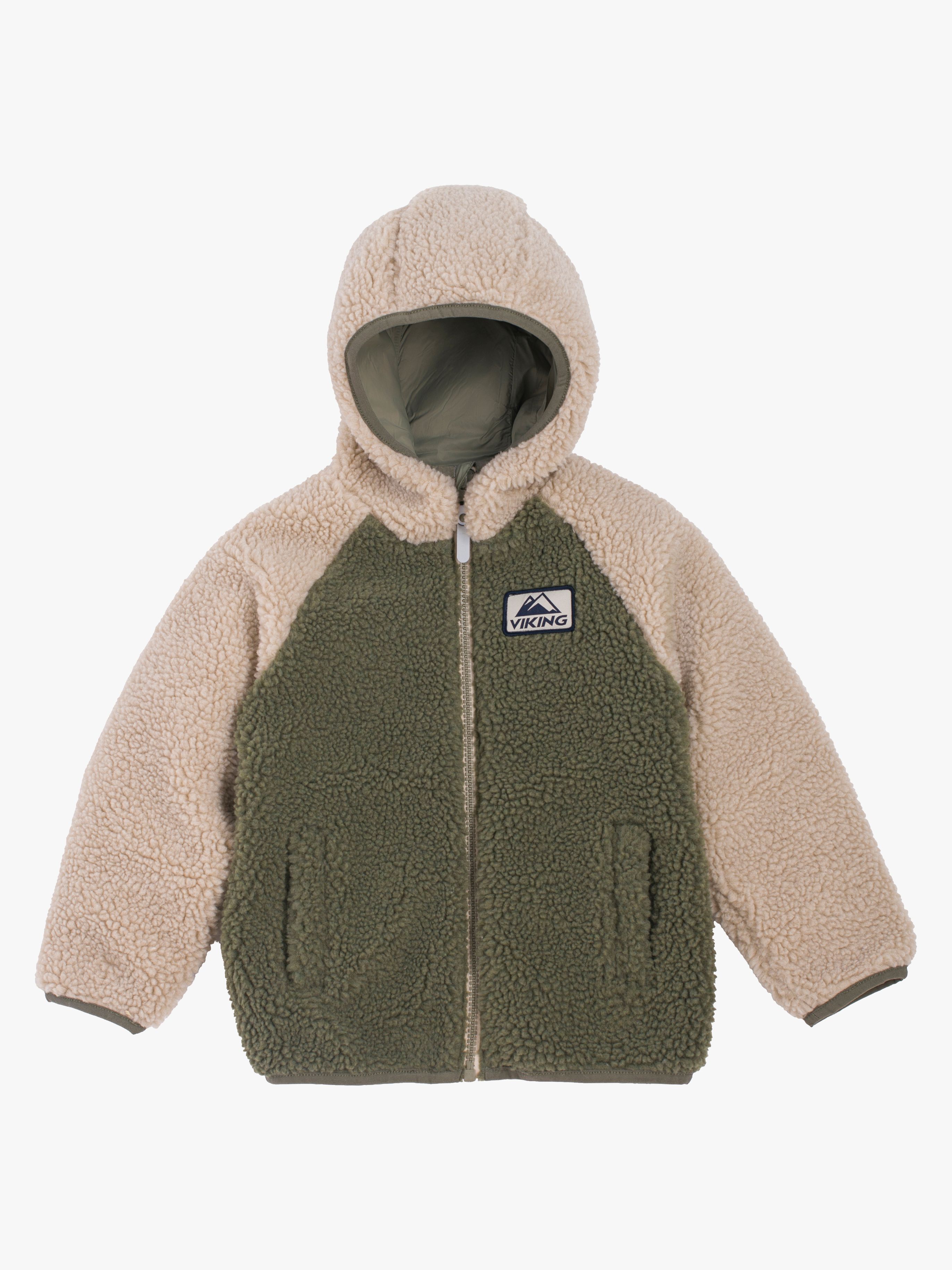 Viking Play Vendbar Fleecetrøje, Olive, 110