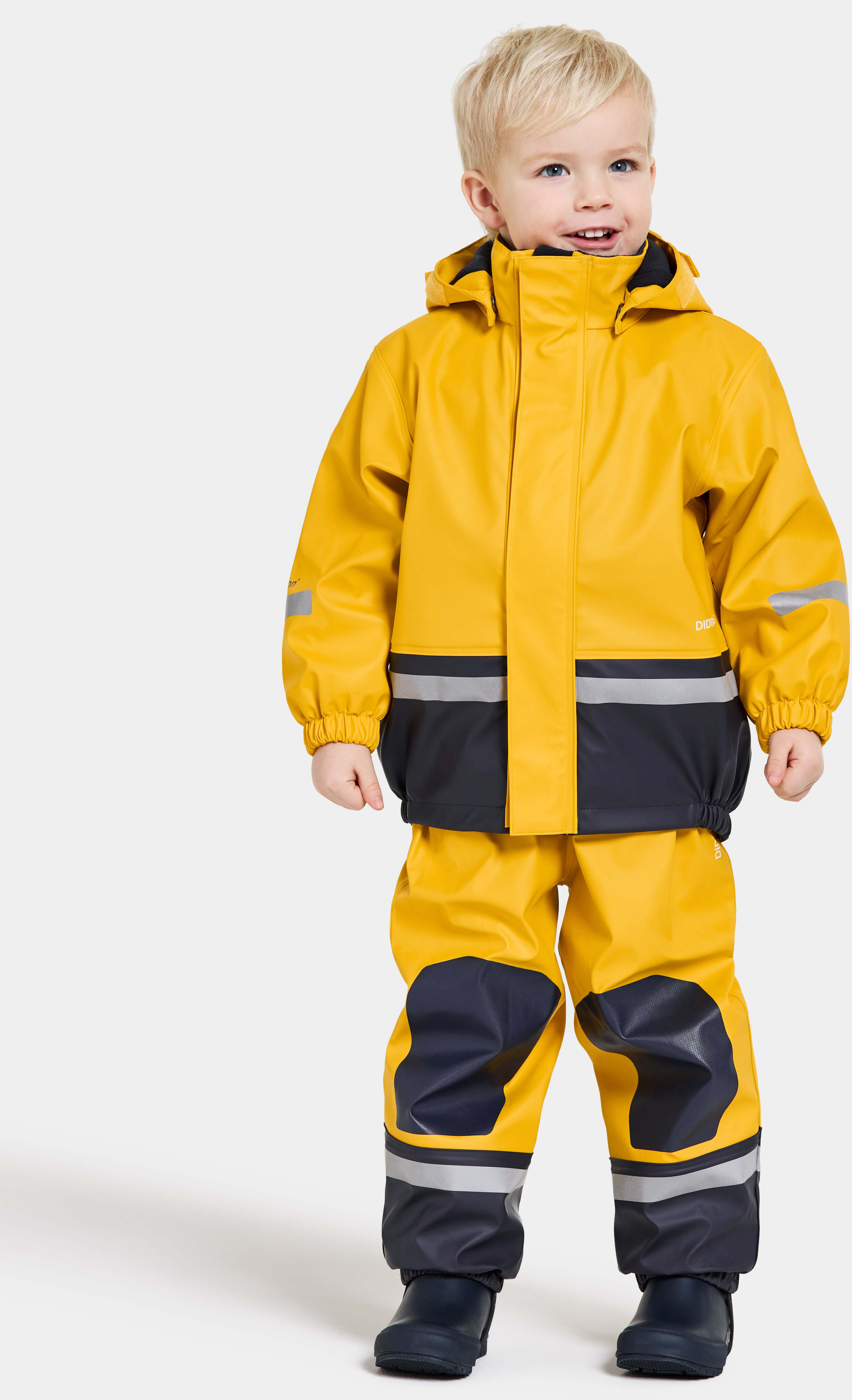 Didriksons Boardman Foret Regnsæt, Oat Yellow, 110, Regntøj børn - Bedst i test