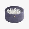 Meowbaby Rund Boldbassin Velour 40x90, Blågrå