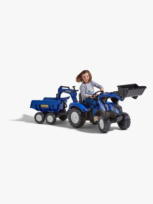 Falk New Holland Pedaltraktor med Trailer, Blå