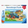 Ravensburger Puslespil Traktor & Gravemaskine 2x12 Brikker
