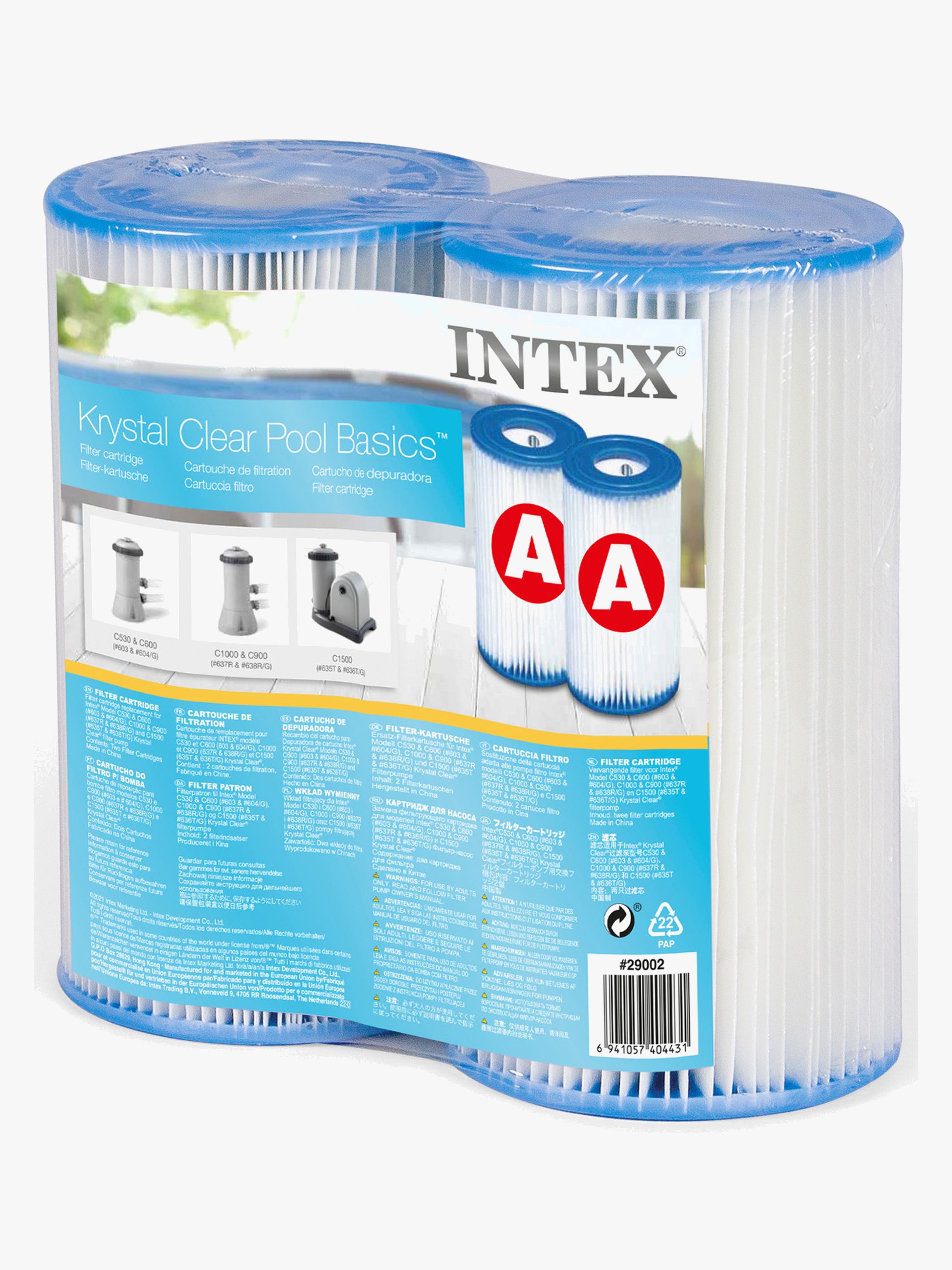Intex Filtre 2-pak Cartridge A, Badebassin til børn