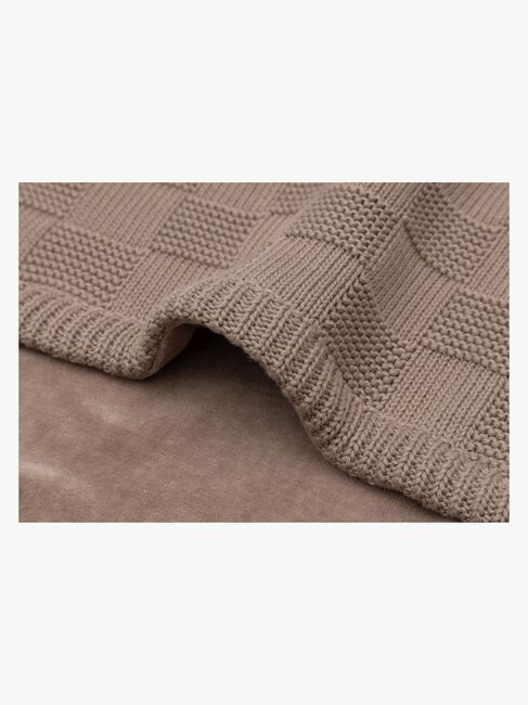 Jollein Tæppe 75x100 cm Box Knit/Velvet, Milky Coffee