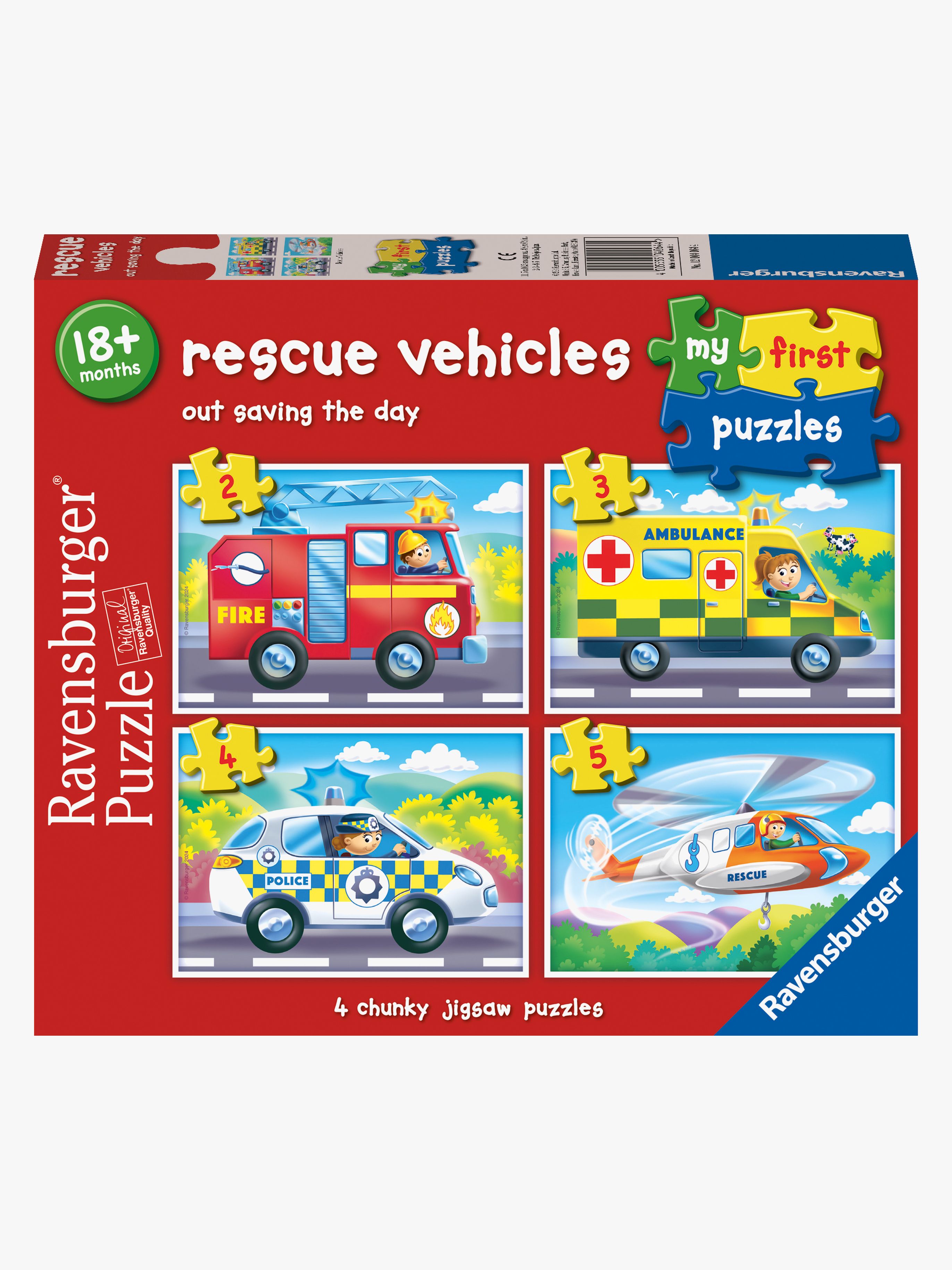Ravensburger Udrykningskøretøjer Puslespil 4-i-1