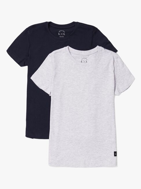 Luca & Lola Davide T-Shirt 2-pak, Grey Melange/Navy