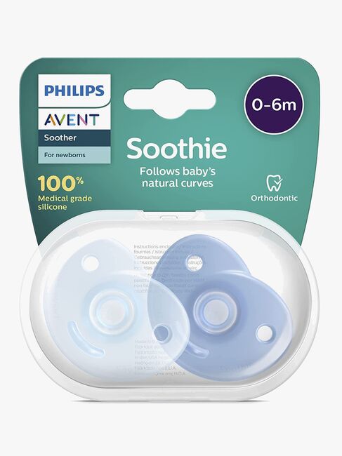 Philips Avent Curved Soothie 0-6 mdr., Blå