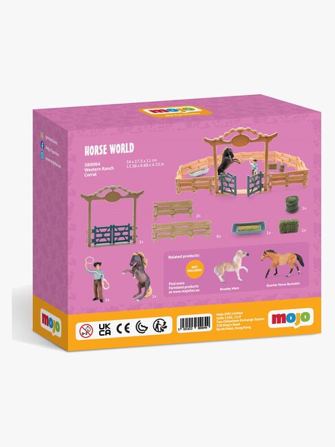 Mojo Western Ranch Corral Hestefold med Hest 14 Dele