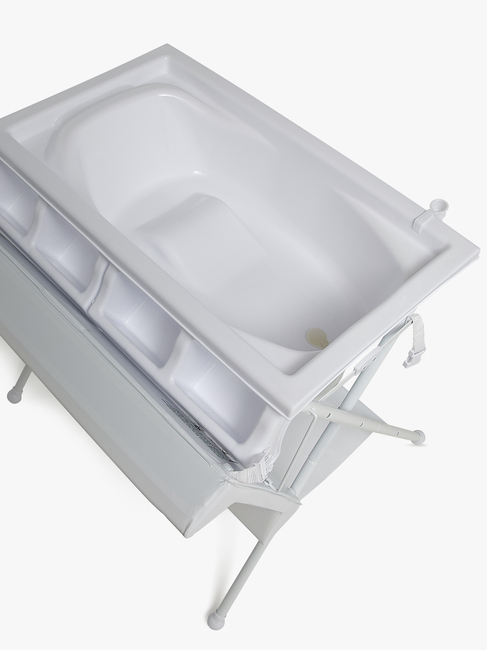 Beemoo CARE Sammenfoldeligt Puslebord m. Badekar, Hvid