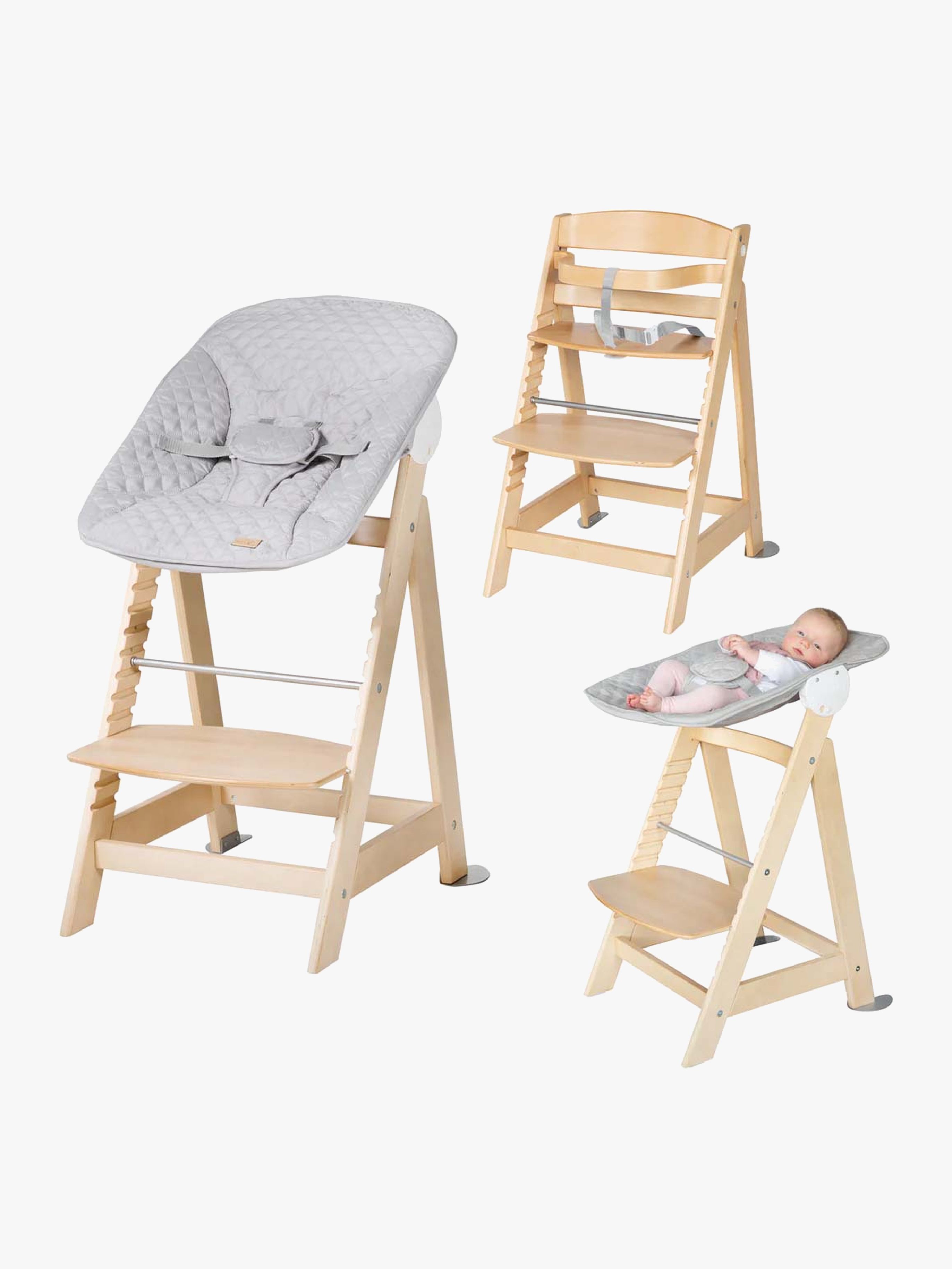 Roba Born Up 2-in-1 Højstol, Natural/Grey