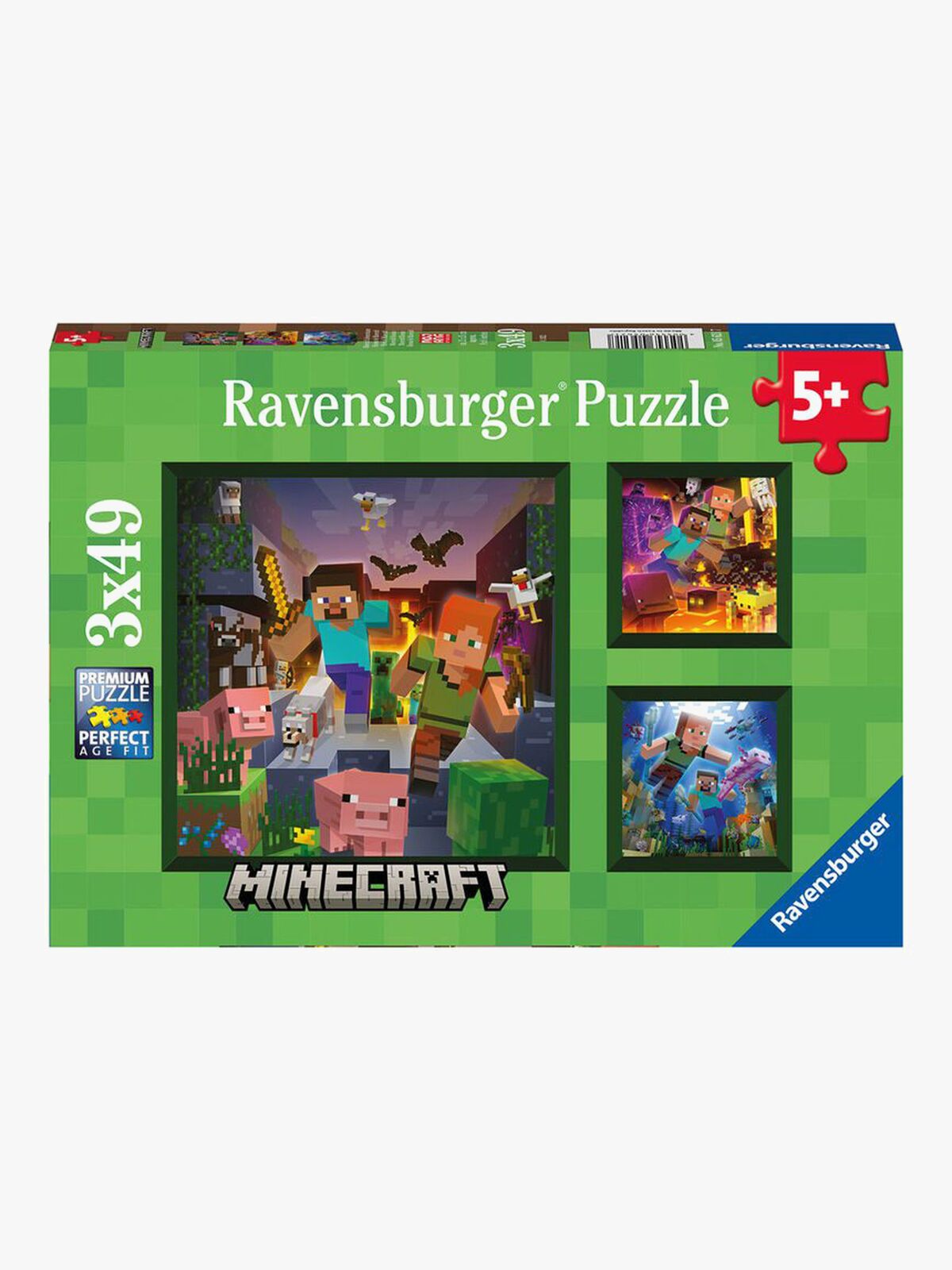 Ravensburger Puslespil Minecraft Biomes 3x49 Brikker