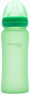 Everyday Baby Sutteflaske Glas med Varmeindikator 300ml, Green