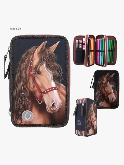 Miss Melody Tredelt Penalhus med LED-lys Glitter Horse