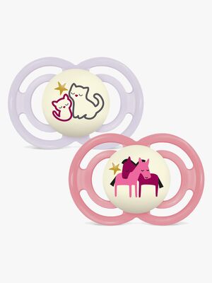 MAM Perfect Night Sut Silikone 2-pak 6-16m, Pink
