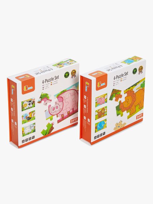 VIGA Træpuslespil m. Dyr, 2-pak, 8x12 Brikker