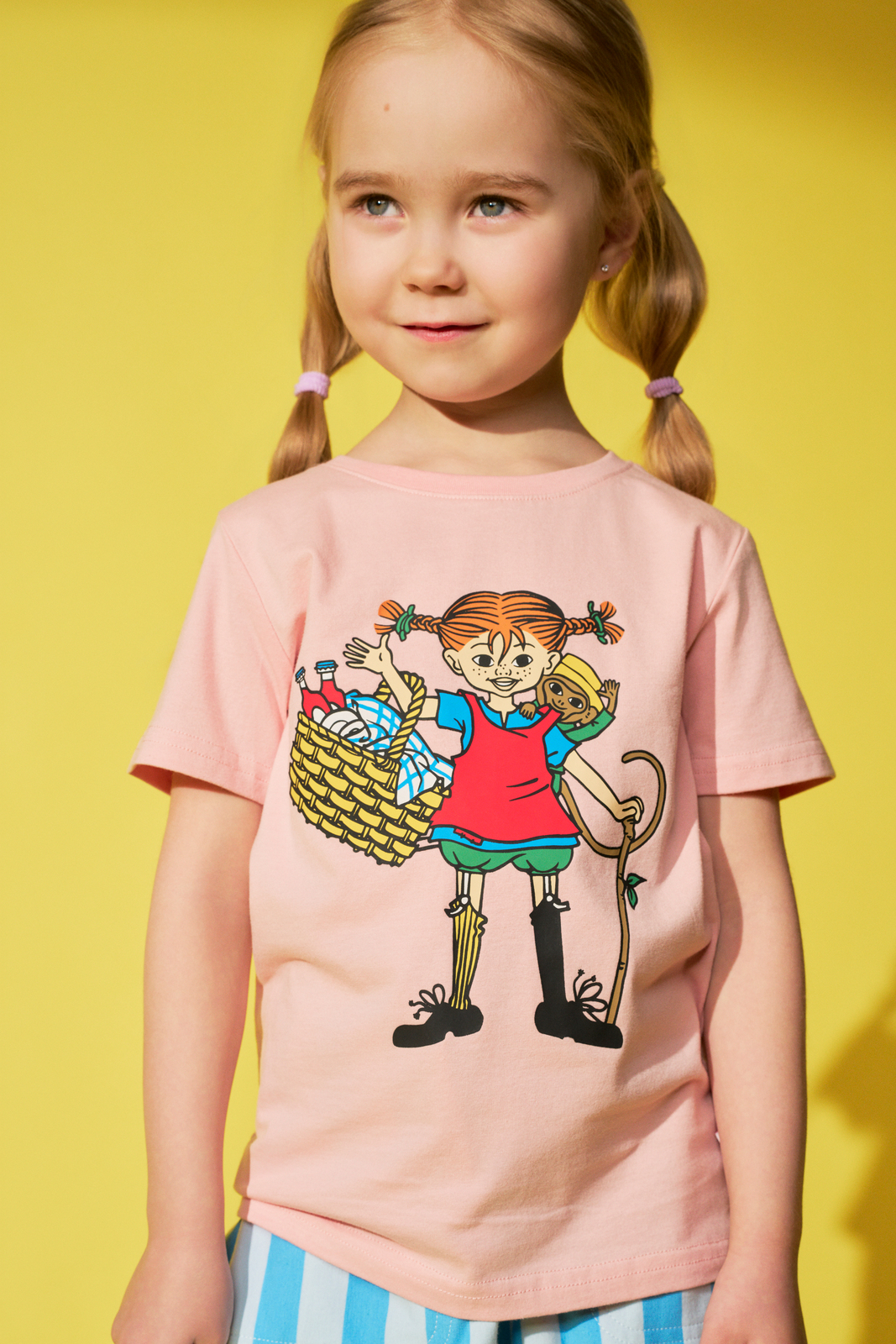 Pippi Langstrømpe X Martinex Picnic T-shirt, Pink