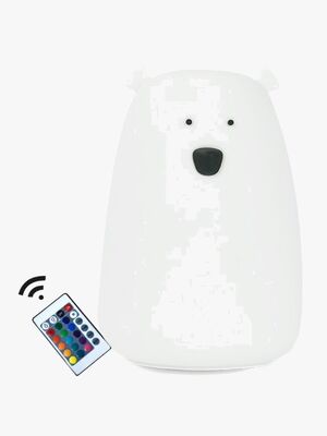 Rabbit & Friends Lampe Bjørn m. Fjernkontrol, Hvid
