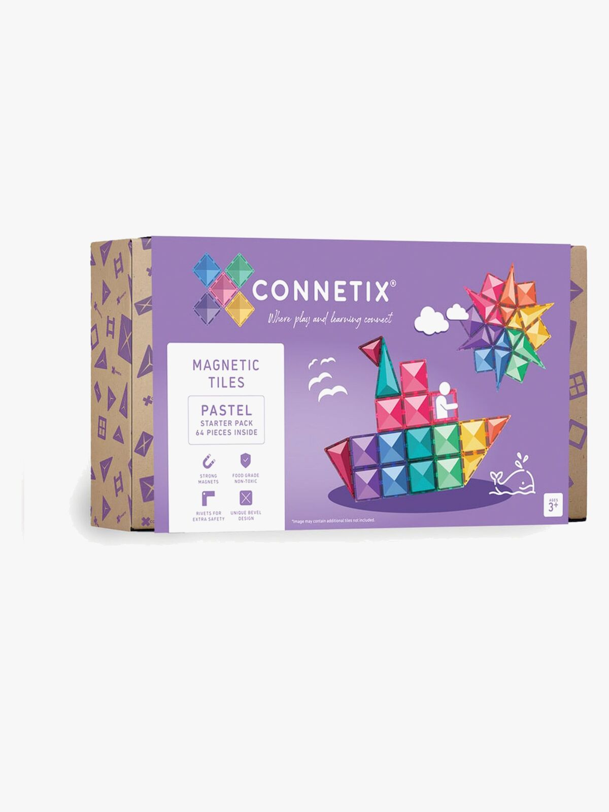Connetix Magnetiske Byggeklodser Pastel Startsæt 64 Dele