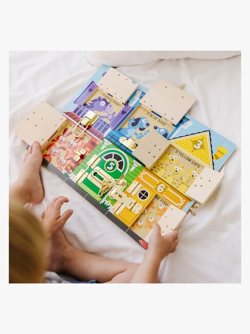 Melissa & Doug Låsebræt 6 Låger med Dyr