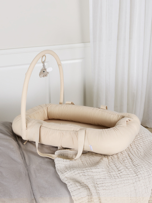 Alice & Fox ALBA Babynest med Håndtag, Beige Muslin
