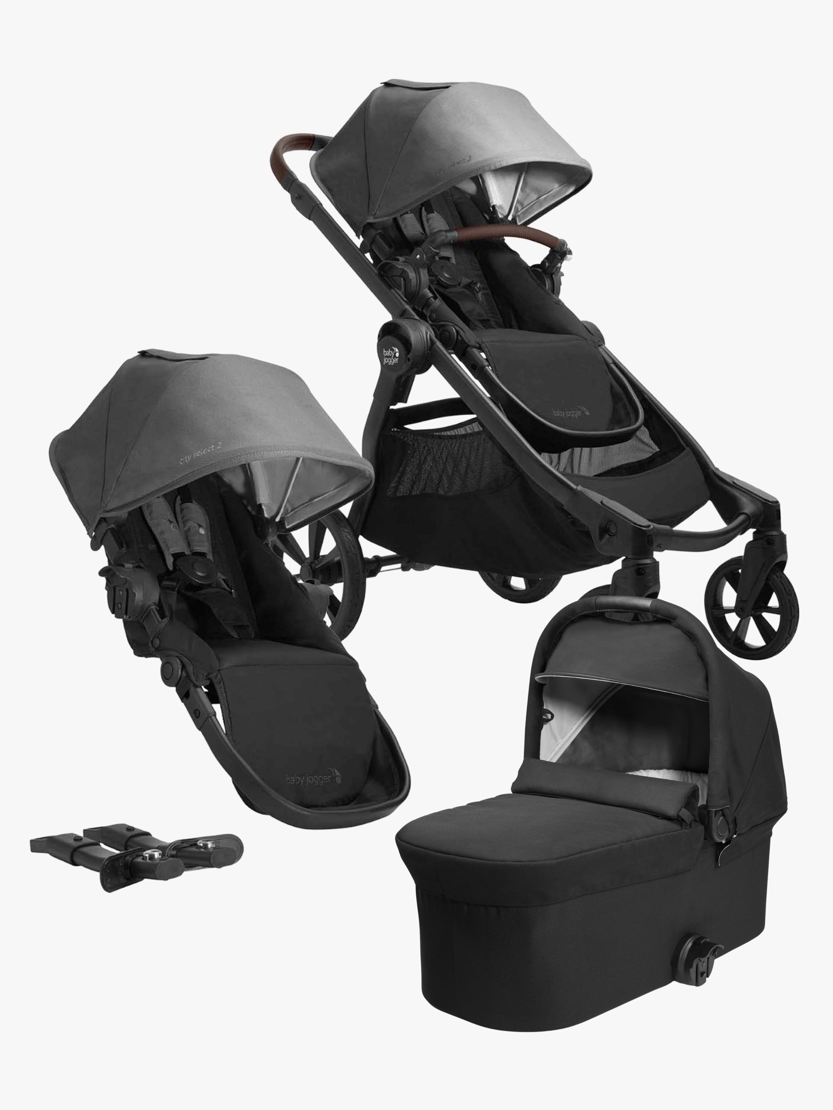 Baby Jogger City Select 2 Tencel Søskendevogn, Harbor Grey