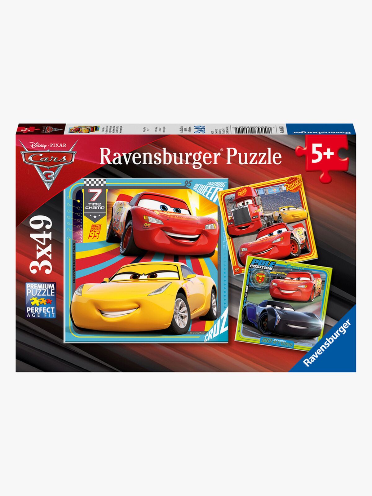 Ravensburger Disney Cars 3 Puslespil 3x49 Brikker