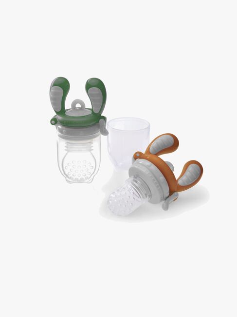 Kidsme Food Feeder 2-Pak, Orange/Grøn