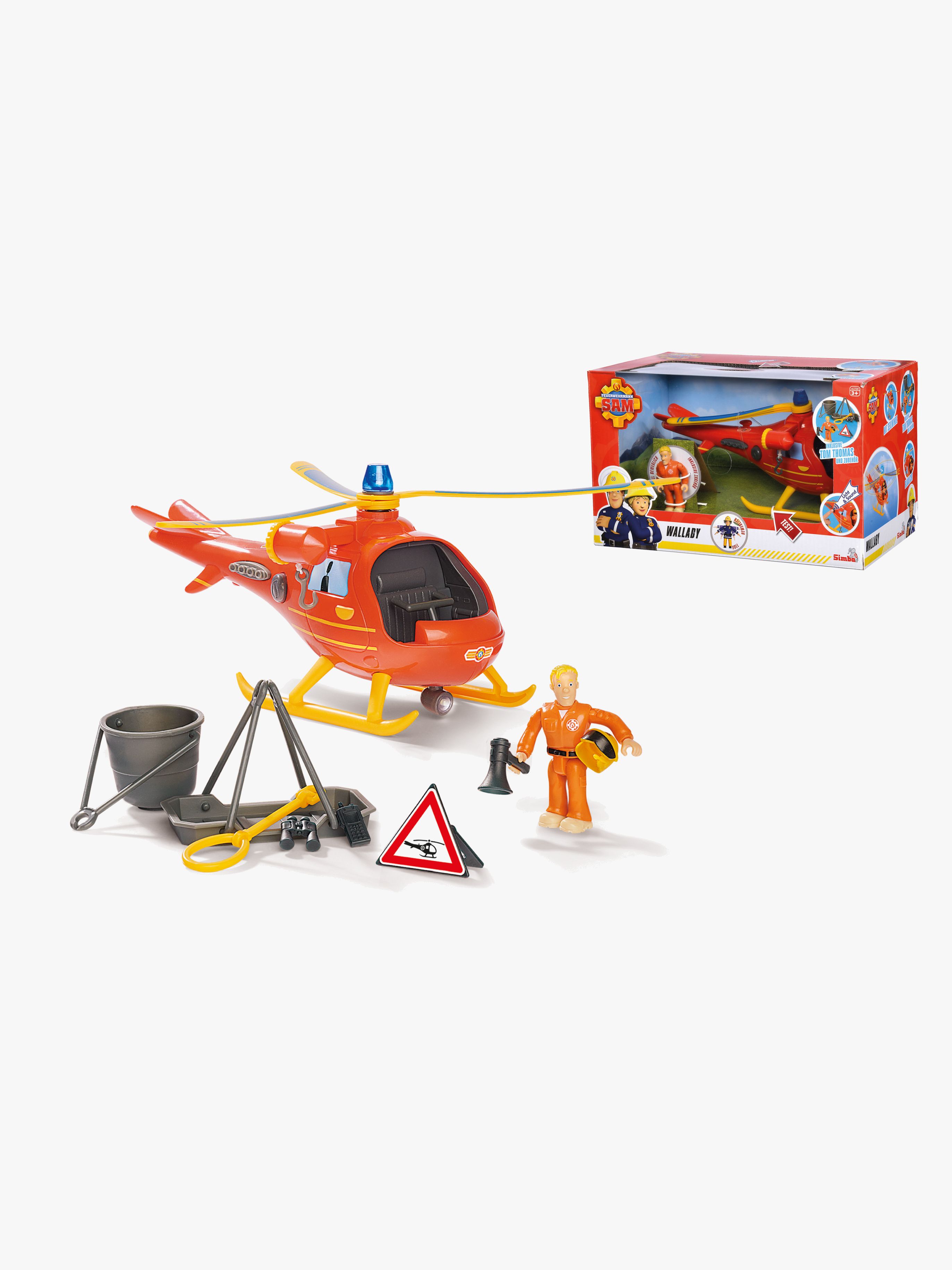 Brandmand Sam Helikopter med Figur Wallaby