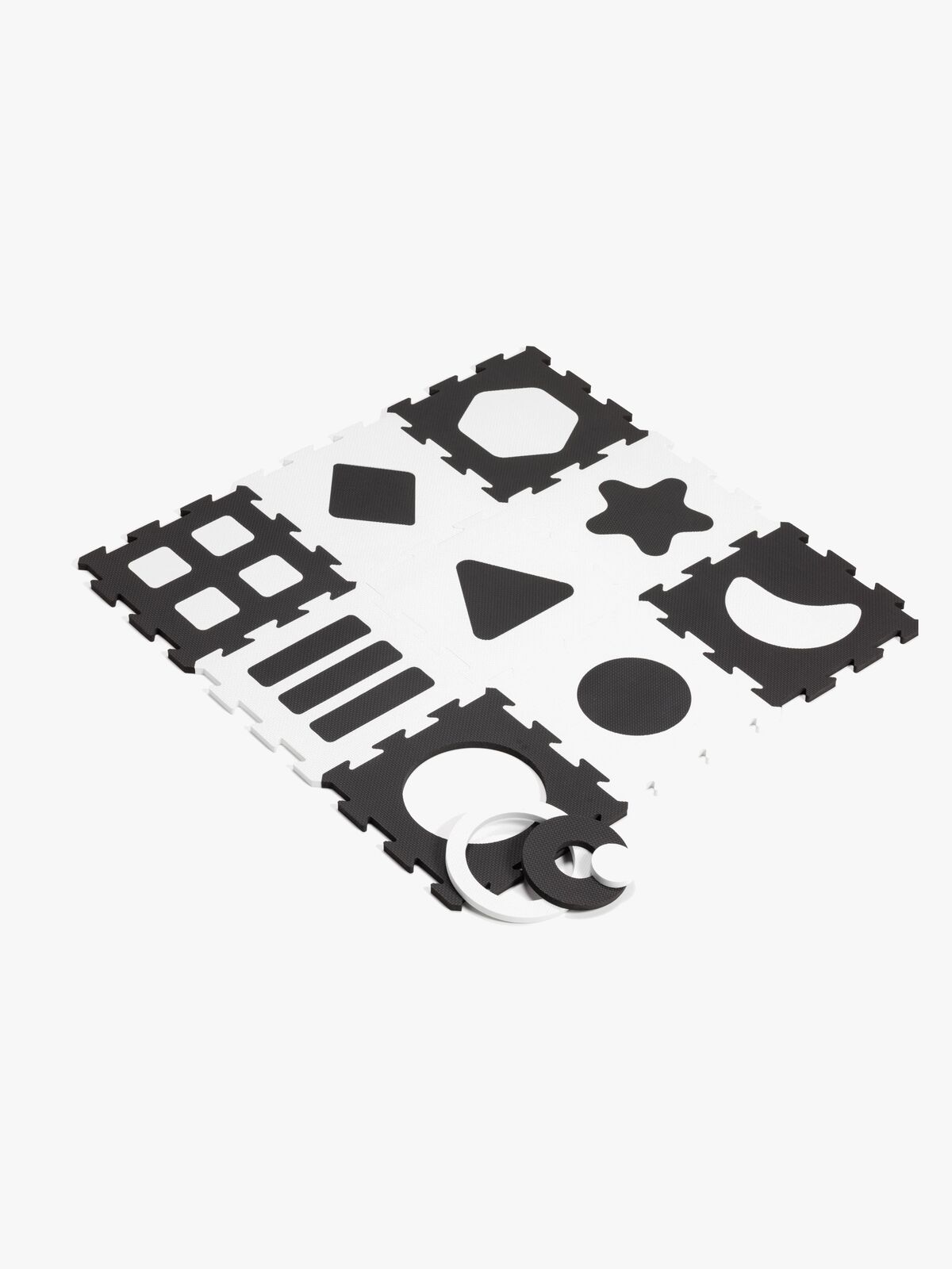 Alice & Fox Legetæppe m. 9 Brikker 32x32, Sort/Hvid