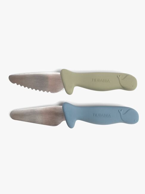FILIBABBA Knivsæt til Børn 2-pak, Powder Blue/Green