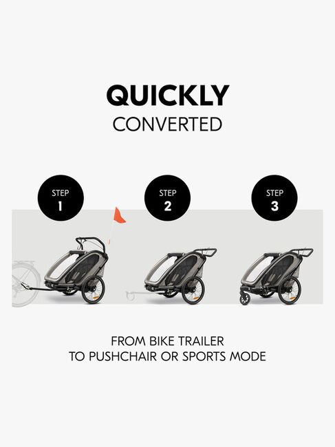 Hauck Bike N Walk Cykelanhænger, Light Grey